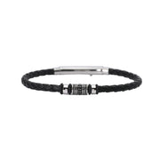 Mabina Bracciale in lab leather, acciaio e argento con zirconi 533710